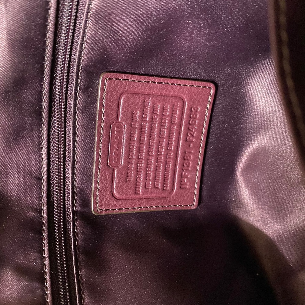 burgundy coach purse